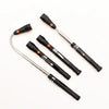 A magnetic LED pick-up flashlight with a flexible head and black and orange accents.