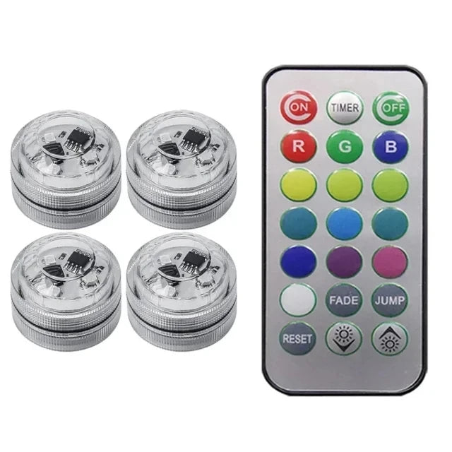Ensemble de lumières d'ambiance intérieures pour voiture RGB sans fil et télécommande avec boutons On/Timer/Off et sélection 