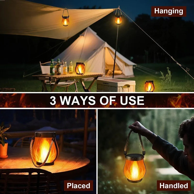 Solar-Powered Flame Lantern