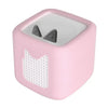 A pink silicone protective case for a Toniebox 2 audio player with a cutout for the device.