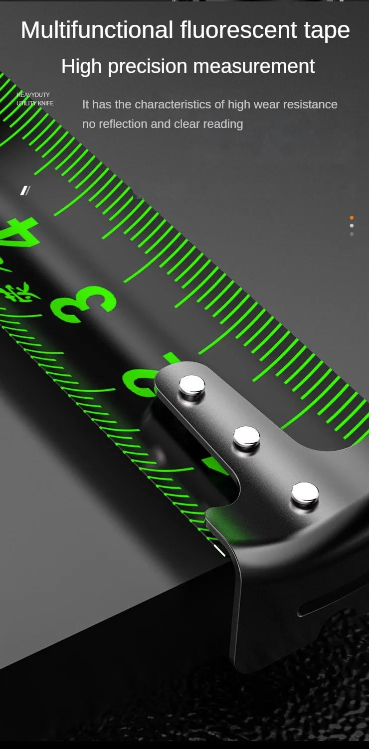 5m Fluorescent Steel Tape Measure with Self-Locking Mechanism