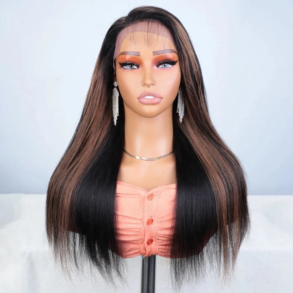Brasilianisches Kinky Straight Lace Front Perücke