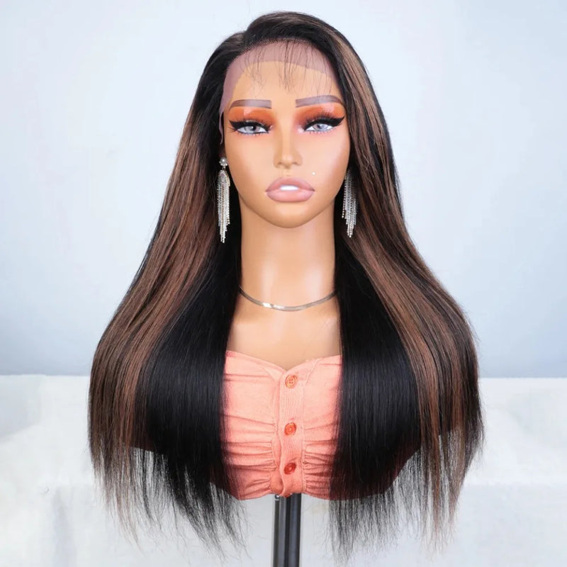 Brasilianisches Kinky Straight Lace Front Perücke