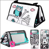 A high-contrast crinkle cloth book with a tummy time mirror featuring an owl design for babies.