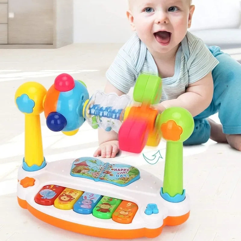 Rotating Musical Piano Toy with Lights and Sounds for Toddlers