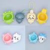A collection of adorable Usagi and Hachiware PVC bag pendant dolls in various pastel colors like green, blue, yellow, and pin