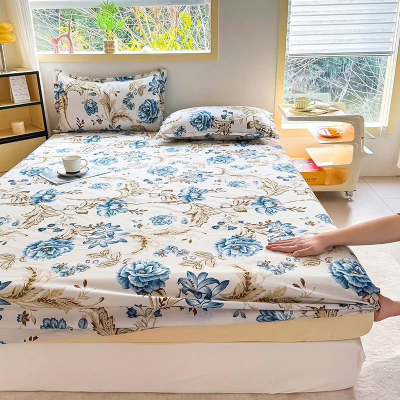 Botanical Floral Fitted Sheet – Soft Polyester Bedding for Everyday Comfort