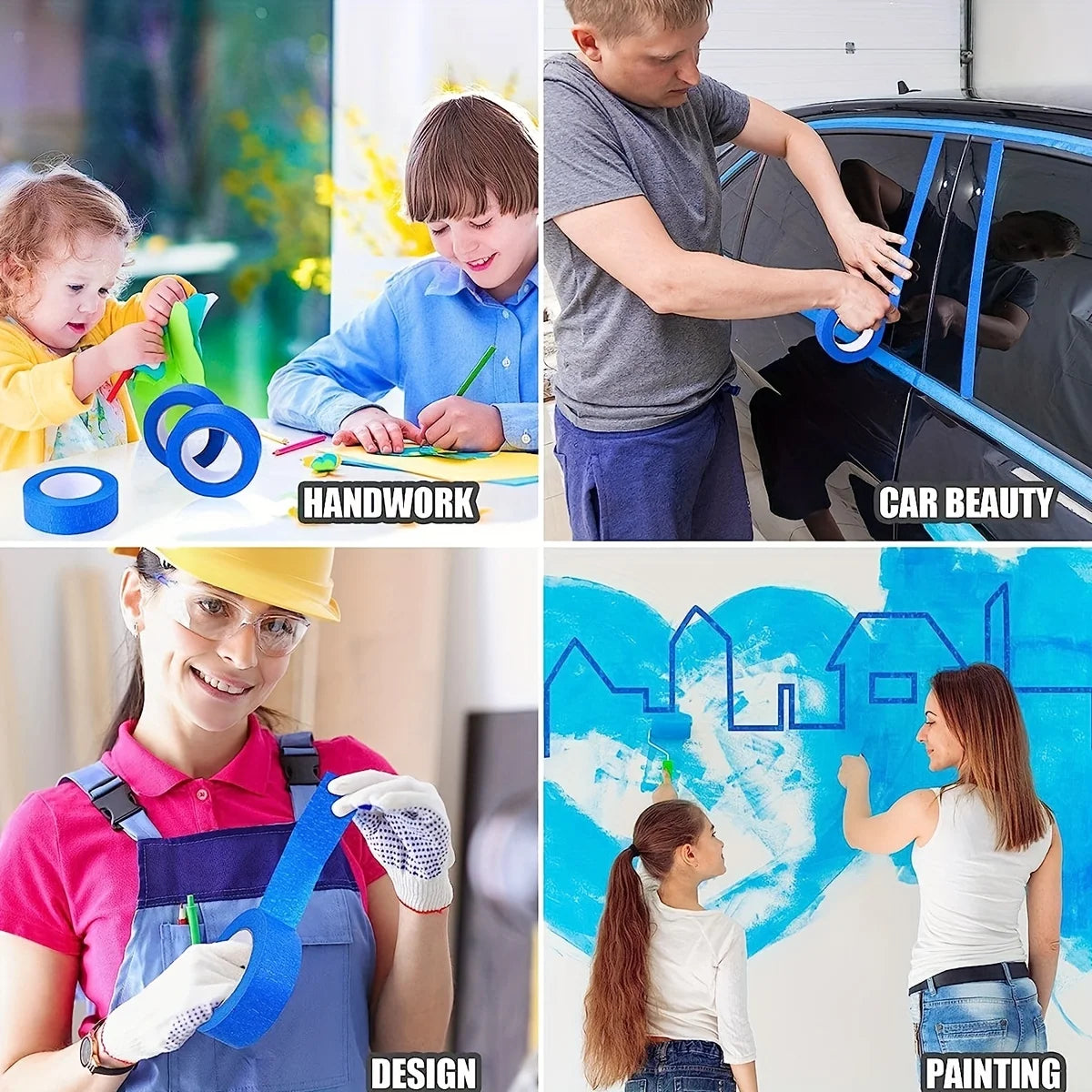 Blue Painters Tape Multi-Pack, Clean Release Masking Tape for Home Projects