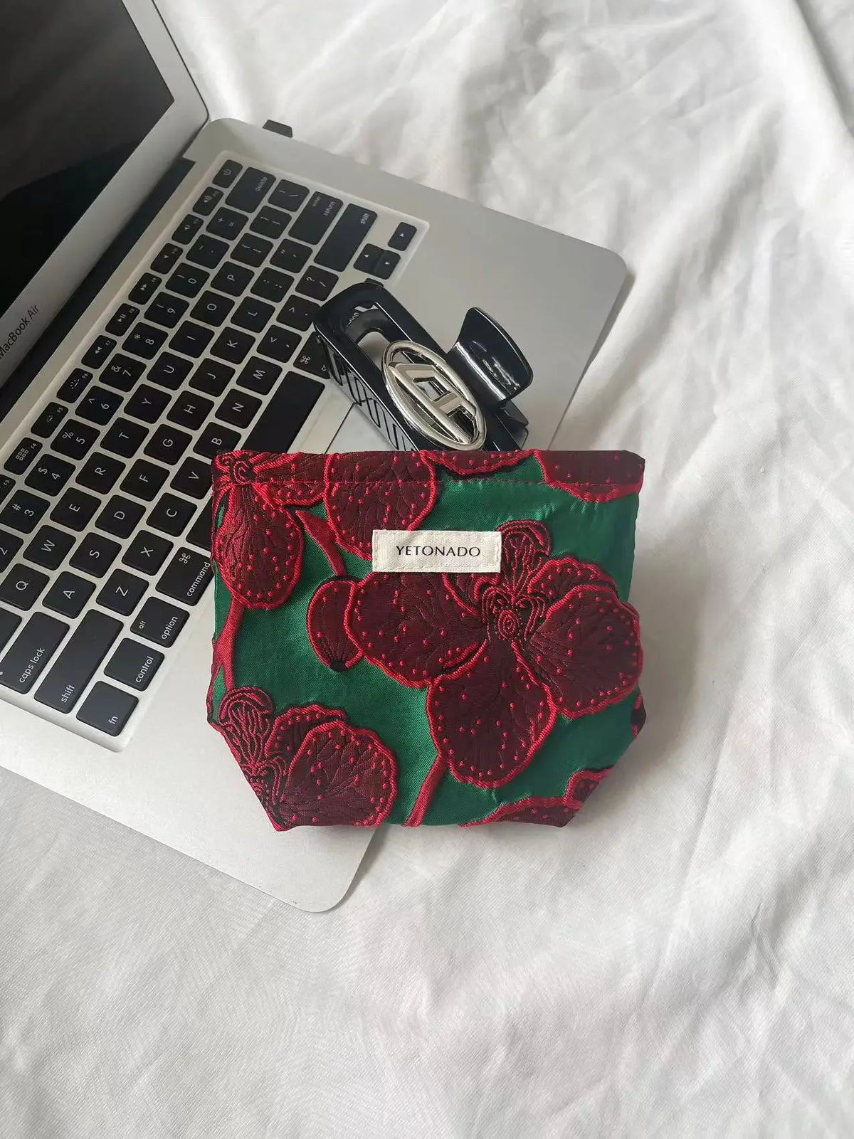 Vintage Floral Cosmetic Bag - Portable Makeup & Toiletry Organizer