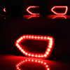 Red LED grille light kit for a Dodge Charger, showing various angles and reflections.