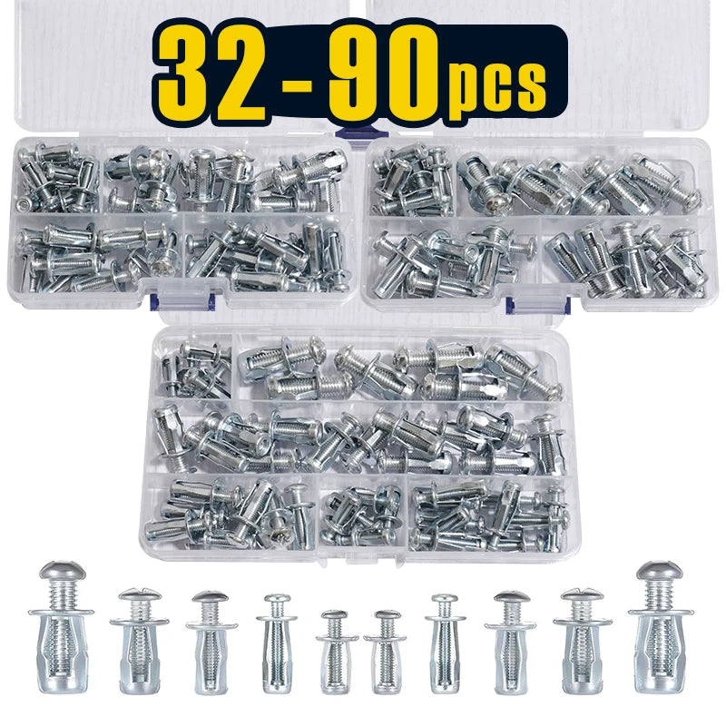 Self-Drilling Jack Nuts with Screws for Sheet Metal & Signage