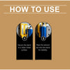 Instructional image showing how to use a magnetic wall-mounted spray can organizer with steps 1 and 2