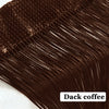 Close-up of dark brown dac coffee beaded thread curtain fibers