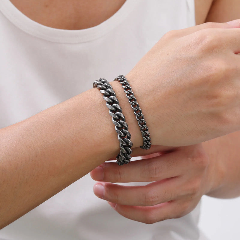 Vintage Stainless Steel Cuban Link Bracelet