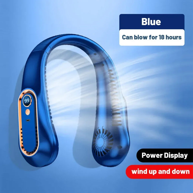 Ventilador de Cuello Sin Aspas Portátil con Pantalla Digital