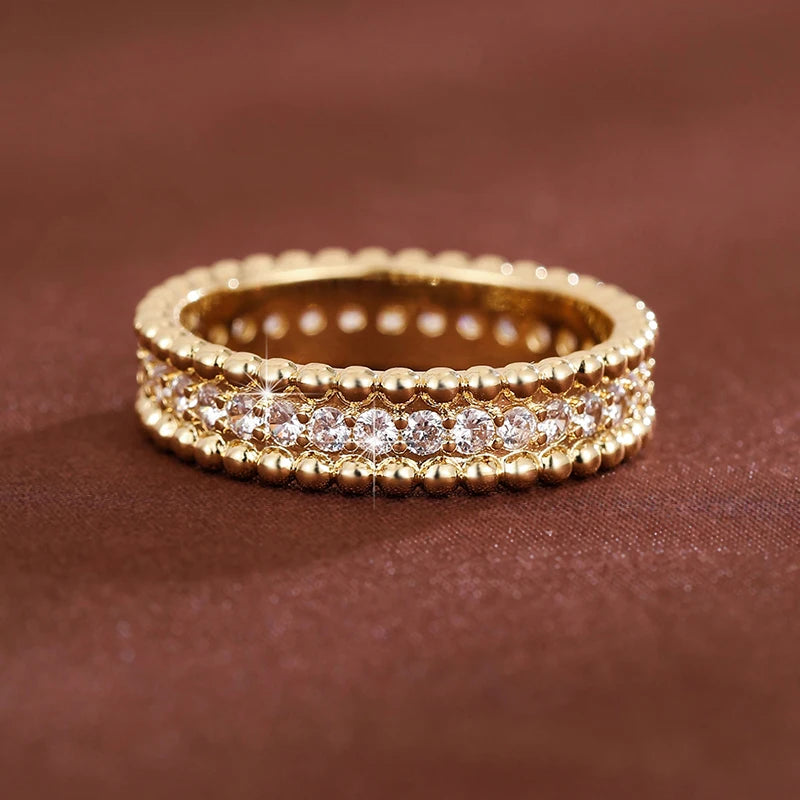 Bague Géométrique Moderne en Zircon Cubique