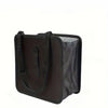 Black foldable car trash can and organizer with a waterproof liner.