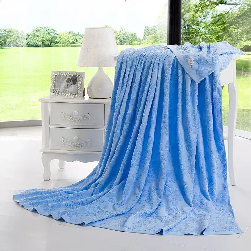 Couverture en coton jacquard