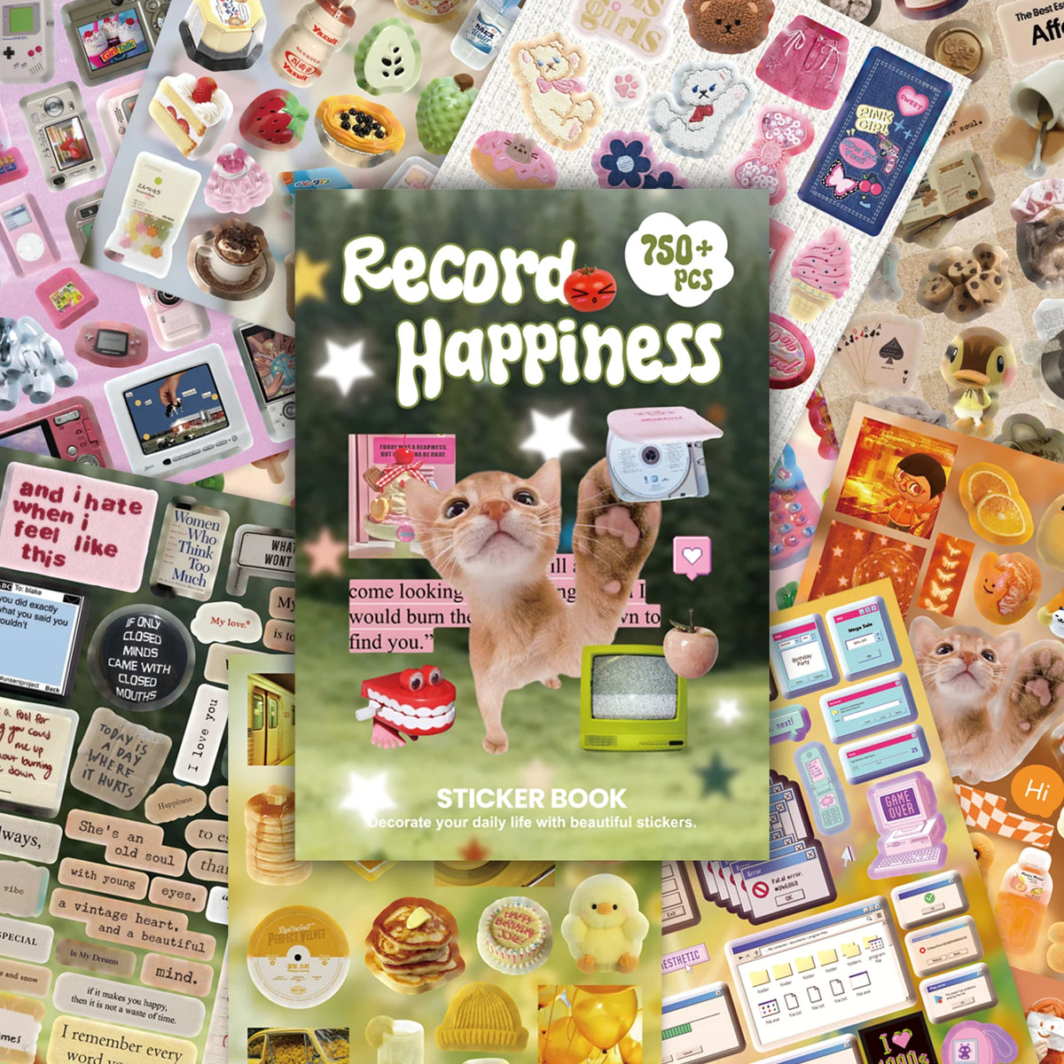 Happiness Series Sticker Book – 750+ Assorted Designs for Journaling & Scrapbooking