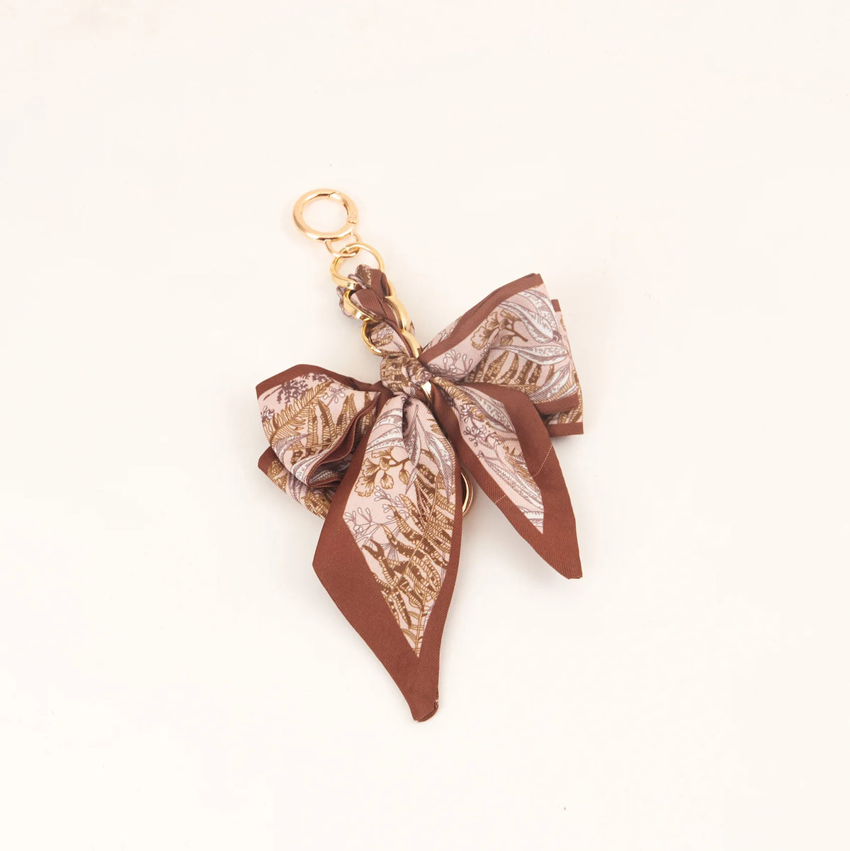 Chic Silk Bow Keychain with Ribbon Charm
