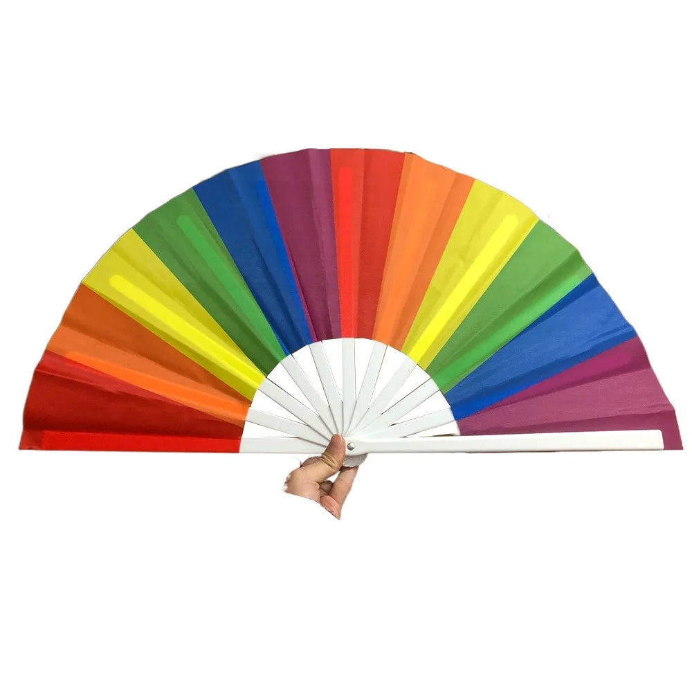 Foldable Rainbow Hand Fan with Gradient Design