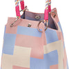 Mini Knitted Colorblock Bucket Bag with Detachable Handle