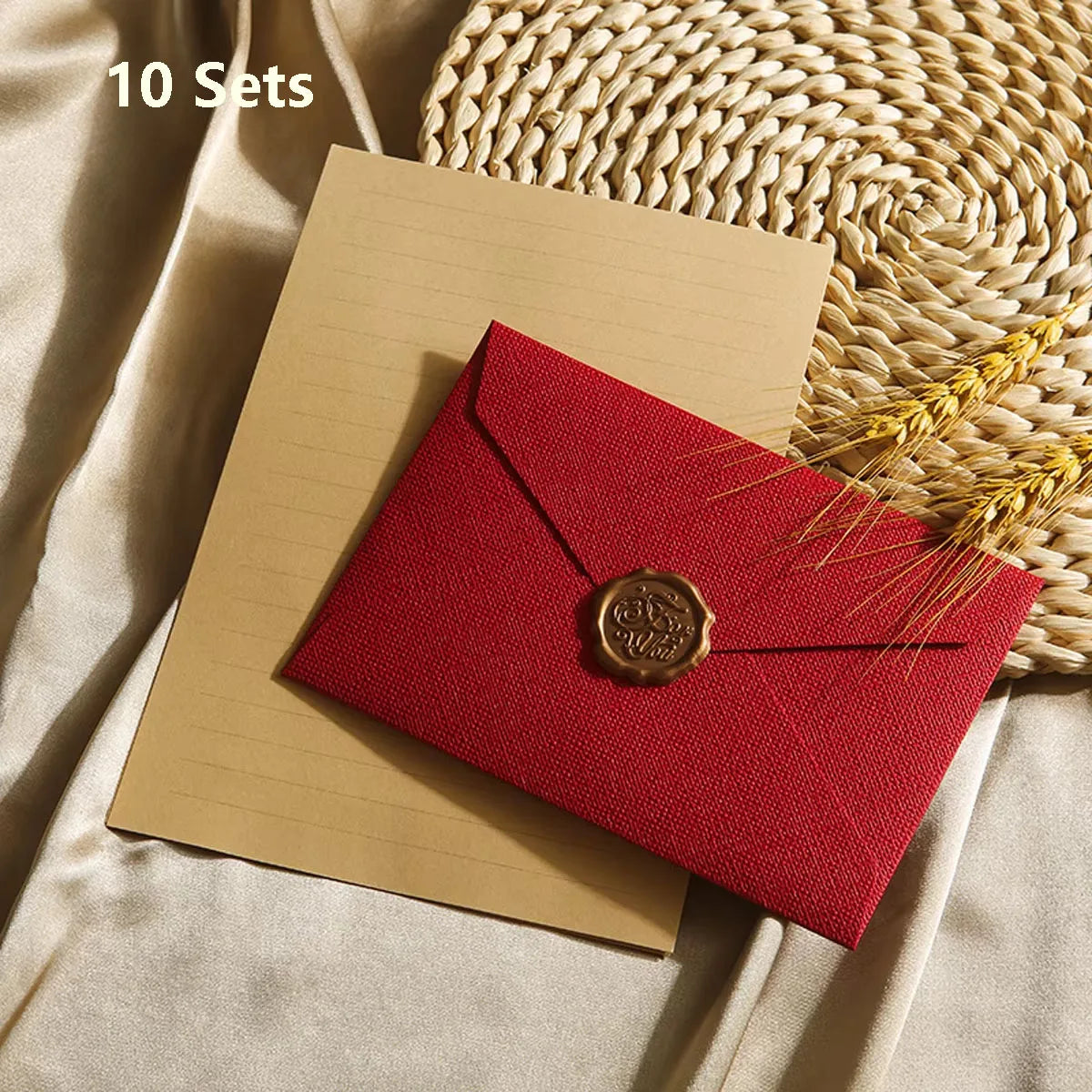 Premium Linen Stationery Set with Wax Seal Kit