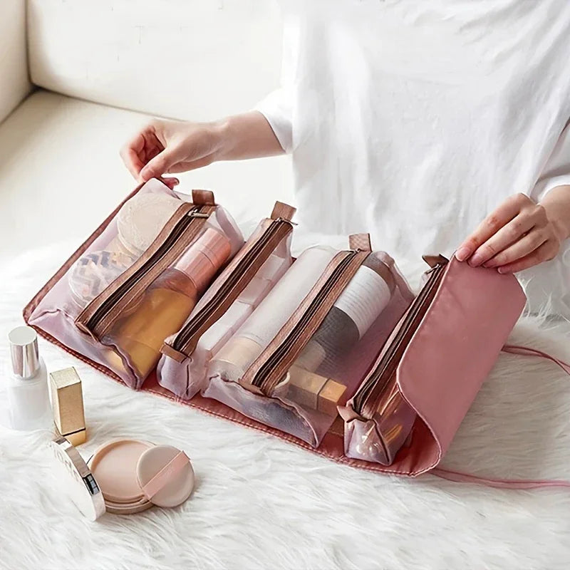 Foldable 4-in-1 Travel Makeup & Toiletry Bag