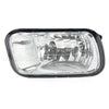 Clear rectangular fog light assembly for a Dodge Ram front bumper.