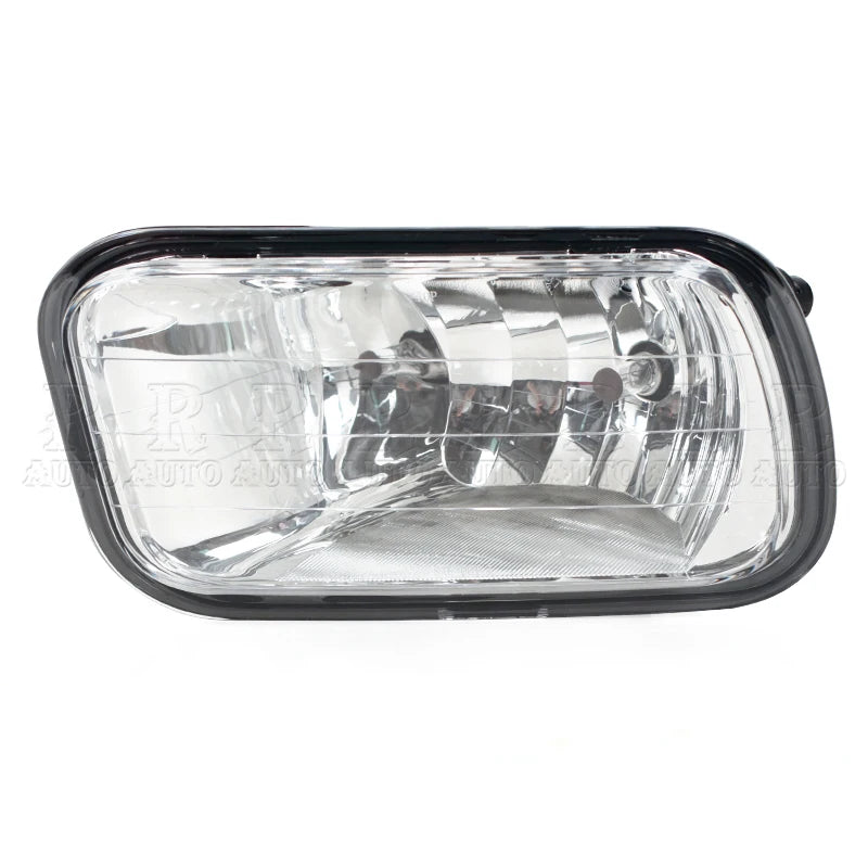 Clear rectangular fog light assembly for a Dodge Ram front bumper.