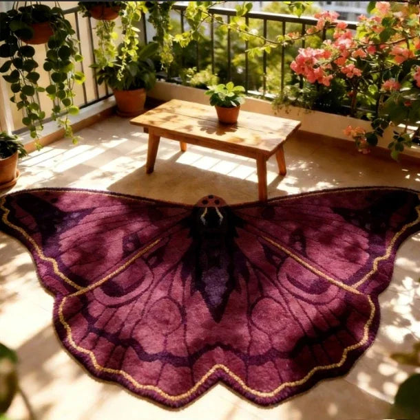 Butterfly-Shaped Plush Rug with Non-Slip Backing