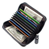 Vintage Slim RFID-Blocking Wallet with Zipper Closure