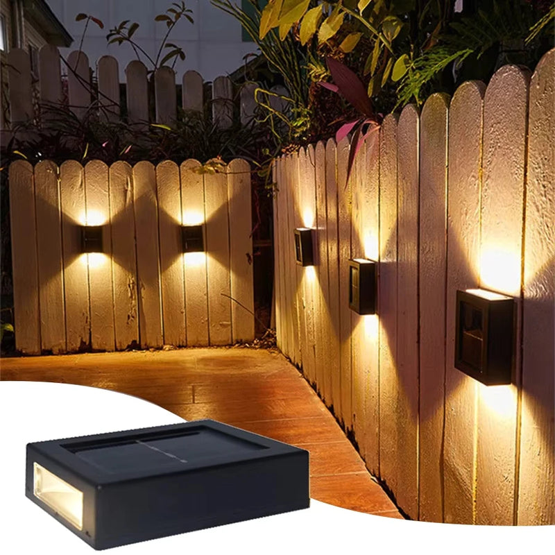 Solar-Powered LED Wall Light with Up/Down Illumination
