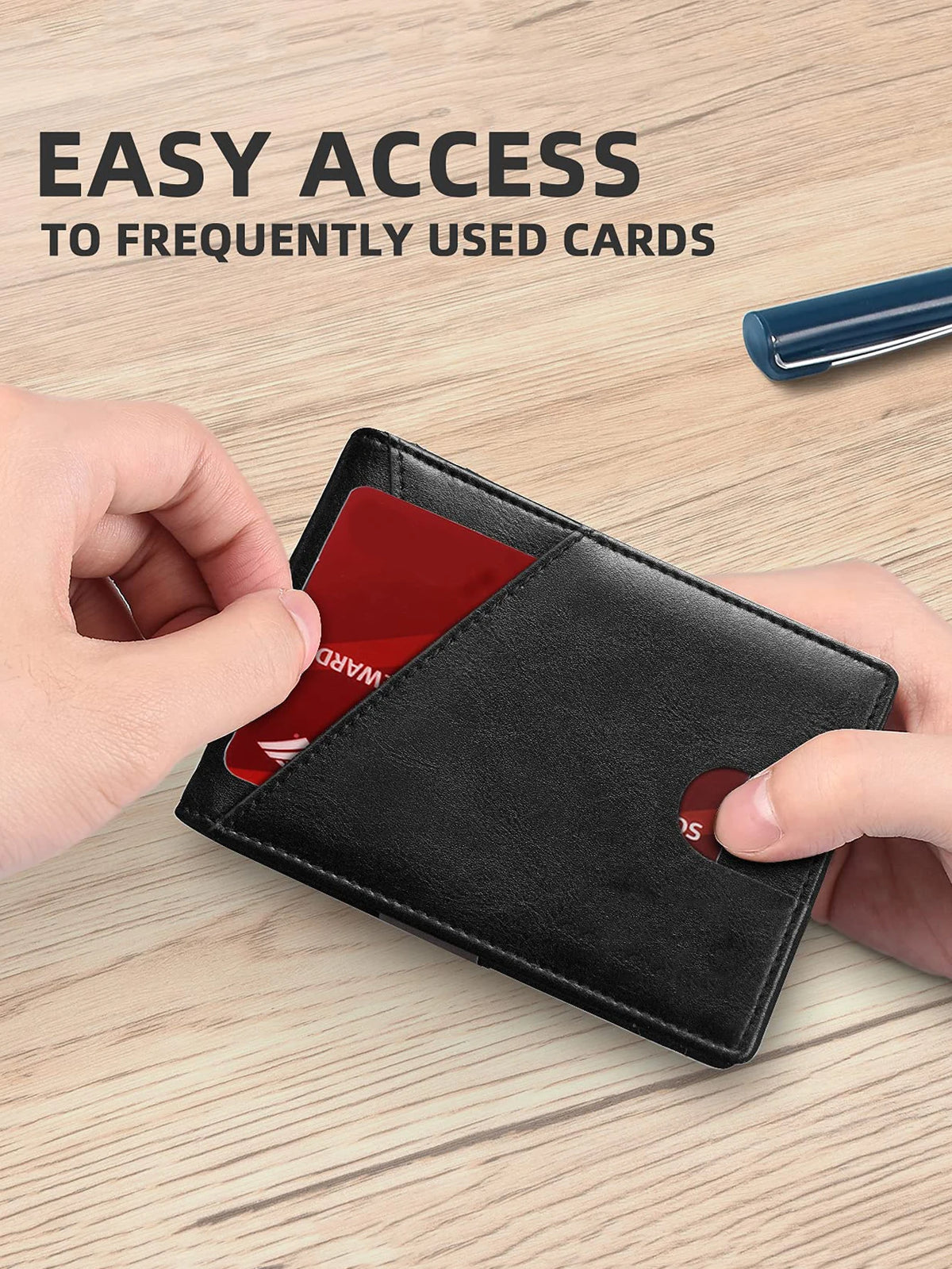 RFID Blocking Ultra-Thin Bifold Wallet with ID Windows