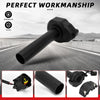 Black electric bike throttle grip for Sur-Ron X/S shown in various views