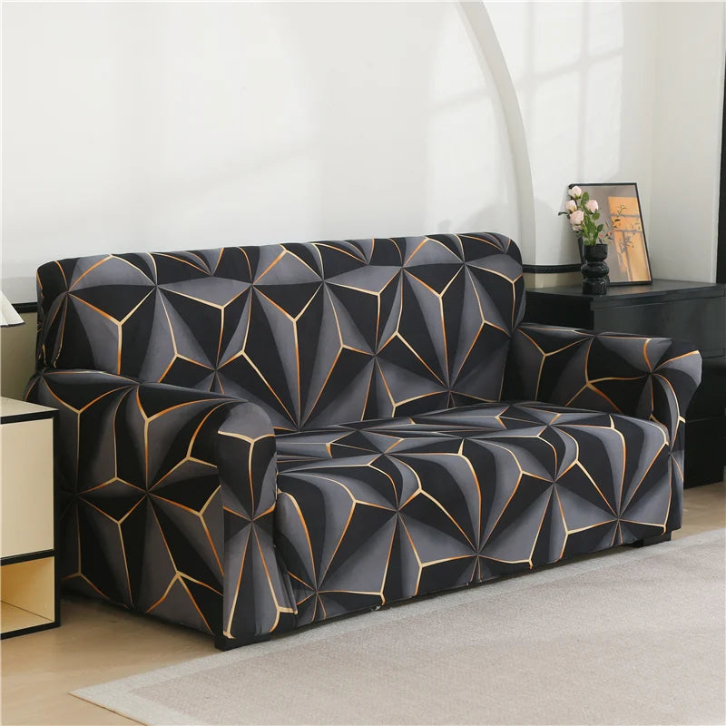 Stretch Floral Sofa Cover with Anti-Slip Grip