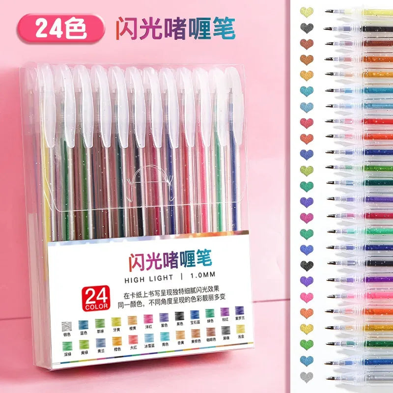 Set de Stylos Gel Brillants - Retractable et Action à Clic