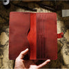Vintage Leather Long Bifold Wallet with Snap Closure