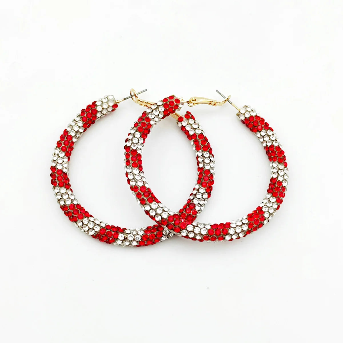 Rainbow Crystal Hoop Earrings