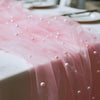 Pink Pearl Tulle Table Runner for Wedding and Event Decor