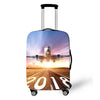 Elastic Aircraft Print Luggage Protector Cover