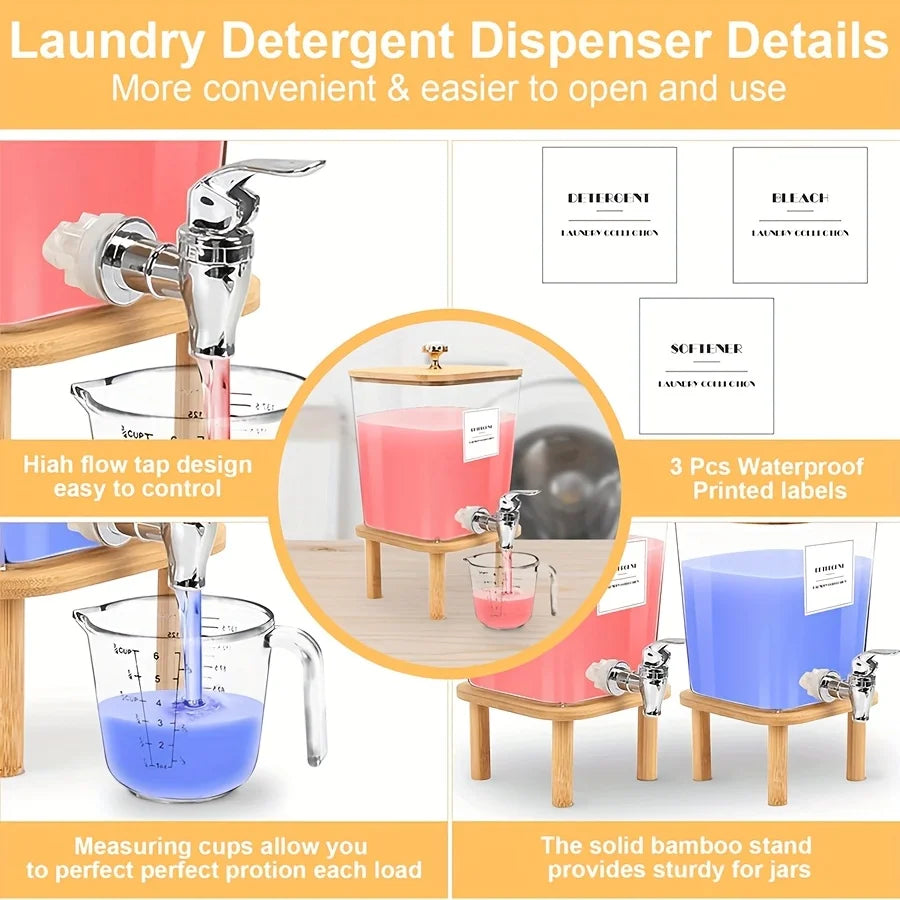 Laundry Detergent Dispenser with Stainless-Steel Tap