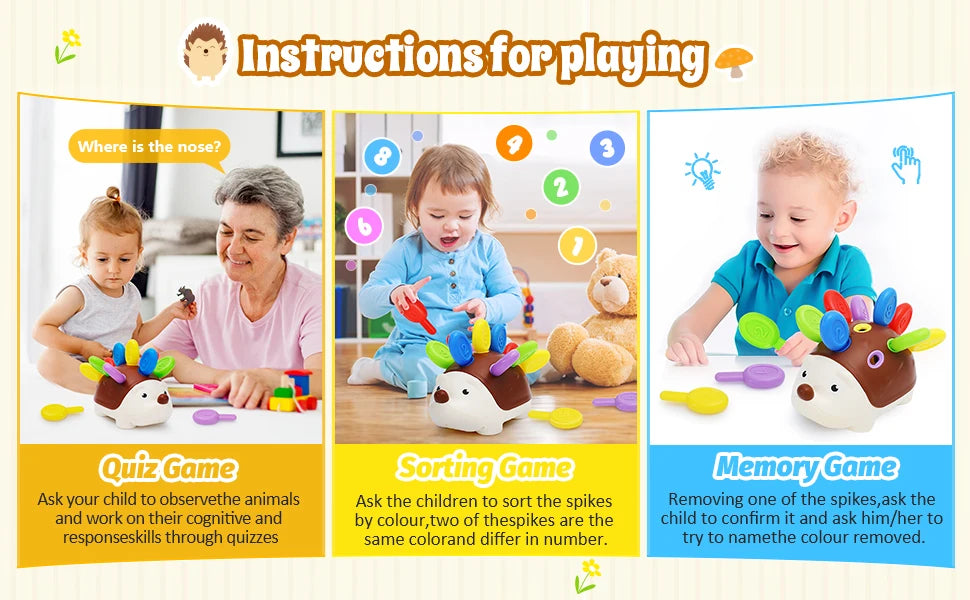 Montessori Sensory Hedgehog Toy for Toddlers