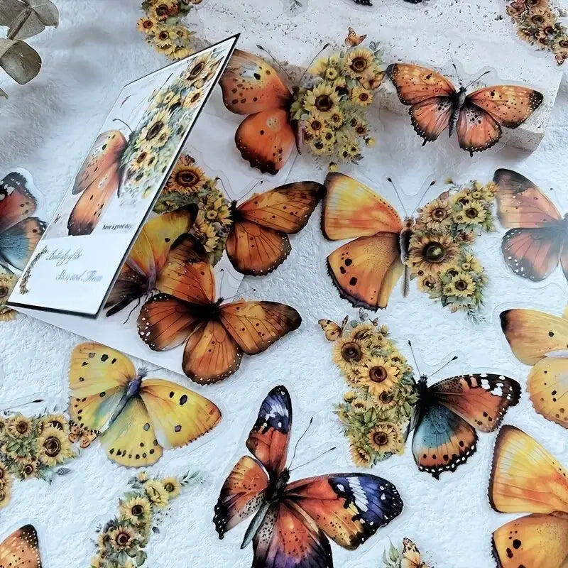 Butterfly & Flower Decorative Sticker Pack (30-Piece Set)