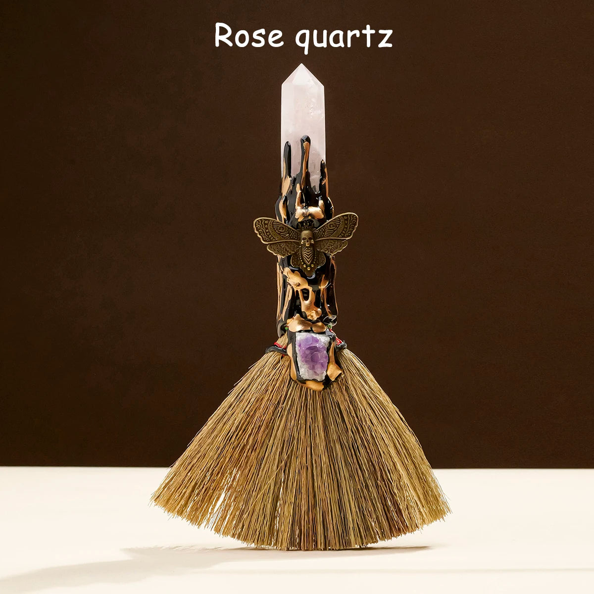 Natural Crystal Witch Broom for Cleansing and Feng Shui