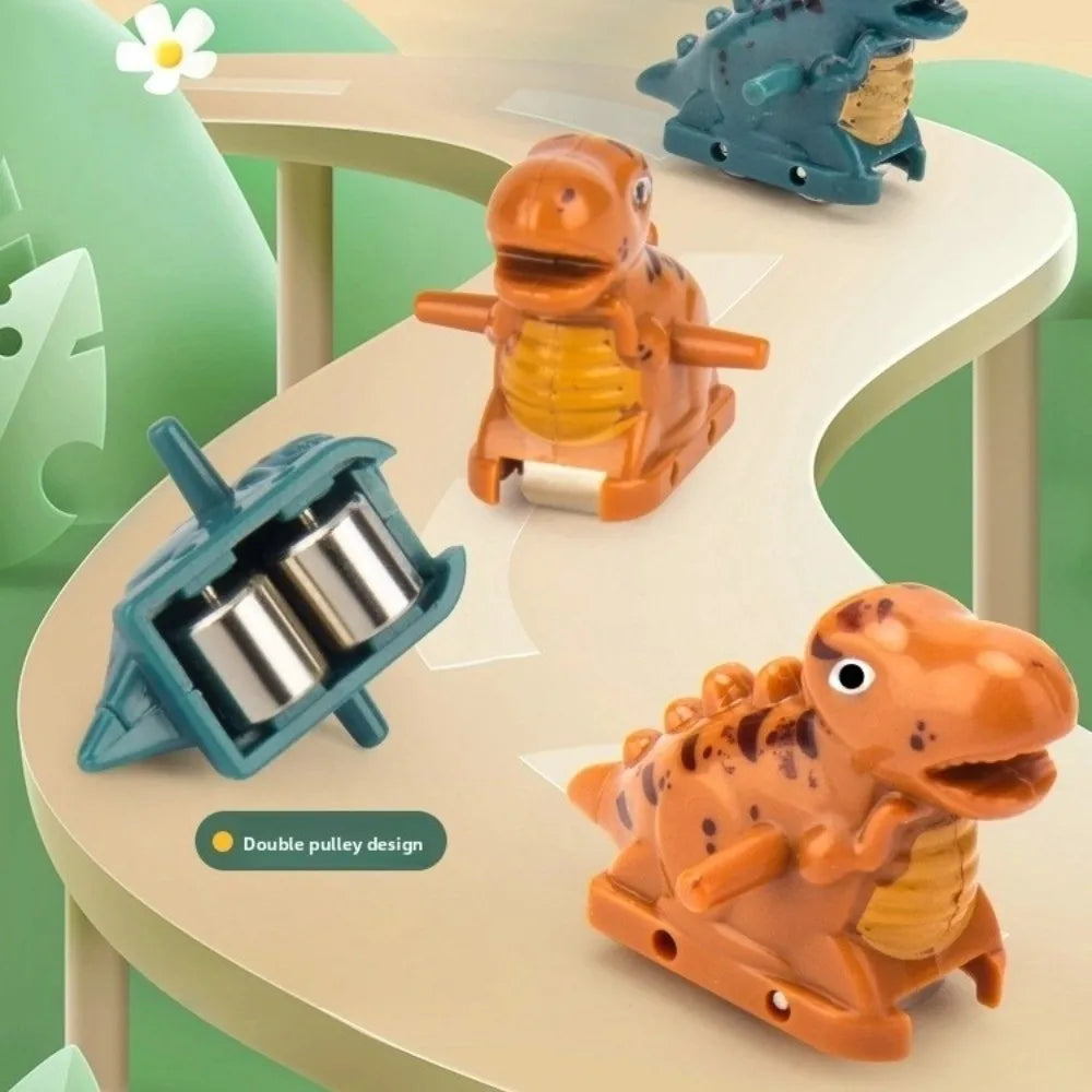 Dinosaur Stair Climbing Race Track Toy with Lights and Music
