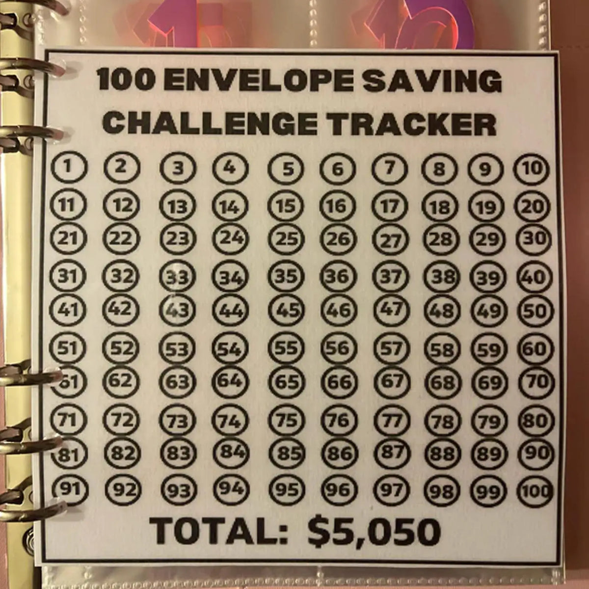 Classeur Défi Budget 100 Enveloppes