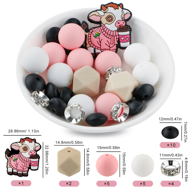 Cartoon Animal Silicone Focal Beads for Jewelry Making