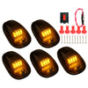 Set of five amber and white LED cab roof marker lights for trucks and SUVs with a separate power connector.