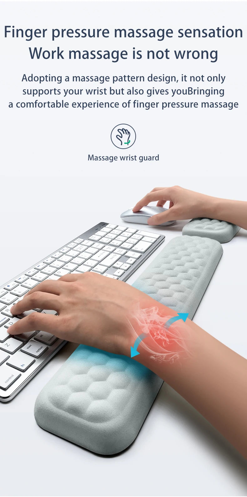 Ergonomic Keyboard & Mouse Pad with Wrist Rest